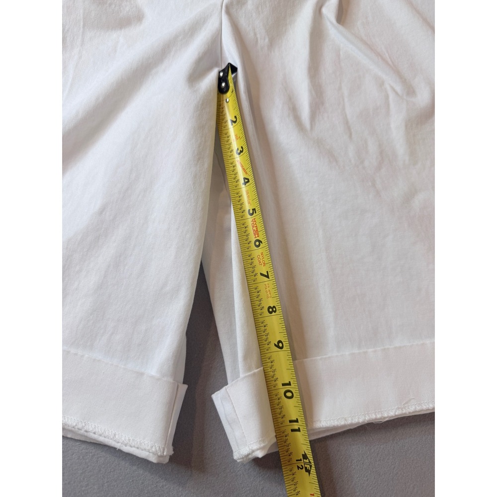 Maeve Anthropologie White Pleated Wide Leg Cuffed Shorts Small - Picture 5 of 6